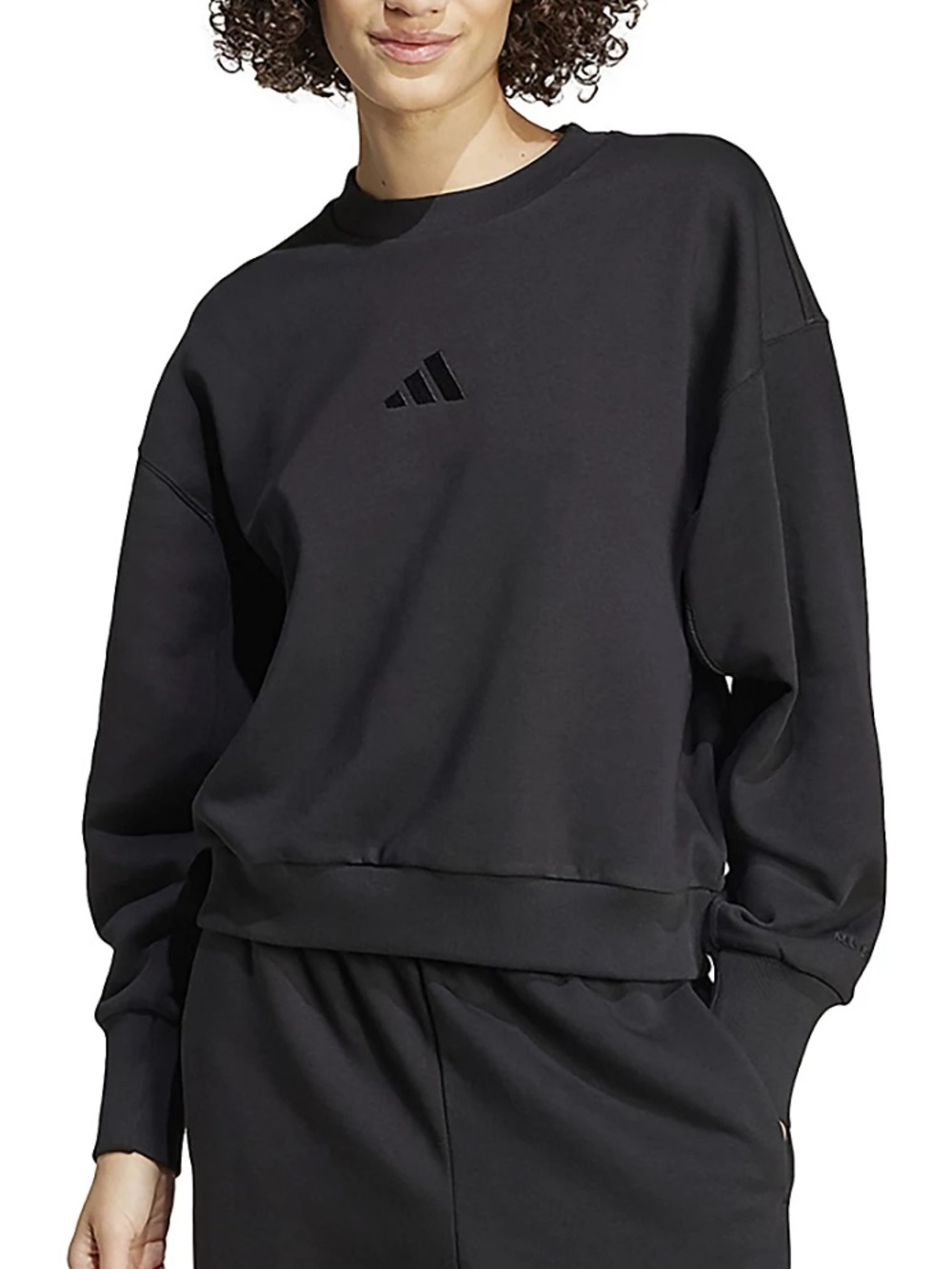 Adidas Large ALL SZN Fleece Loose Sweatshirt Women’s Black Oversized Crewneck